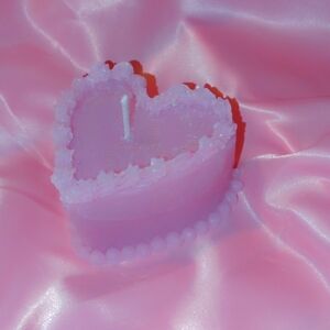 Heart-Shaped Pink Candle